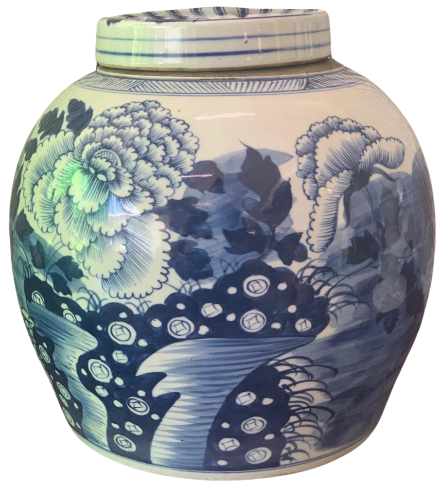 29cmH Blue & White Ginger Jar
