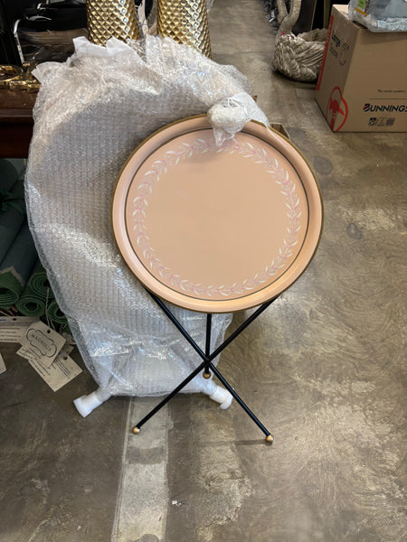 Pink Vine Tripod Table