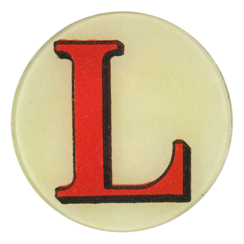 Red Round Letter 'L' 5 3/4" Plate