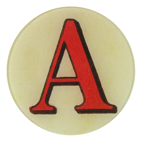 Red Round Letter 'A' 5 3/4" Plate