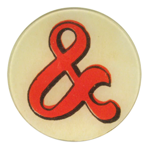 Red Round Letter '&' 5 3/4" Plate
