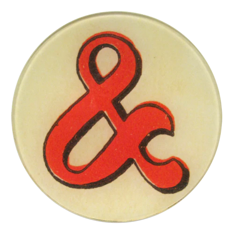 Red Round Letter '&' 5 3/4" Plate