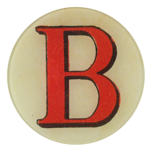 Red Round Letter 'B' 5 3/4" Plate