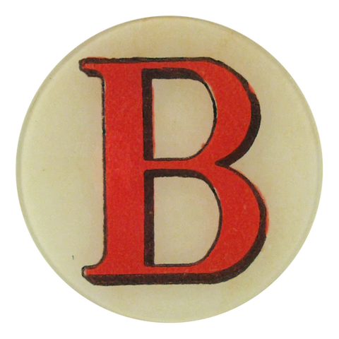 Red Round Letter 'B' 5 3/4" Plate