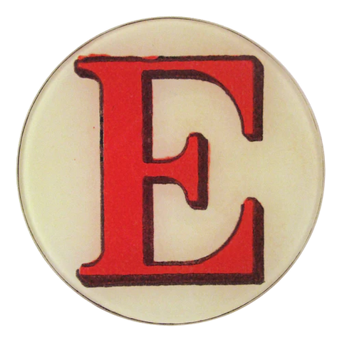 Red Round Letter 'E' 5 3/4" Plate