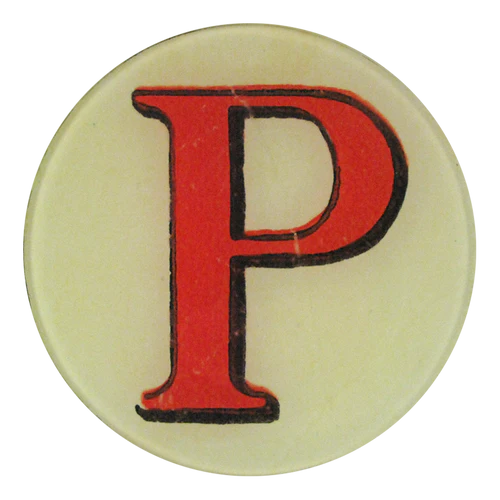 Red Round Letter 'P' 5 3/4" Plate