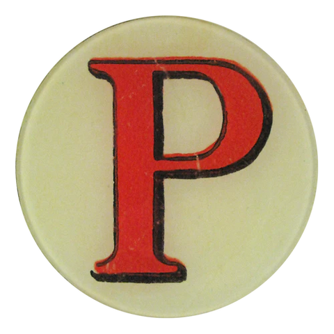 Red Round Letter 'P' 5 3/4" Plate