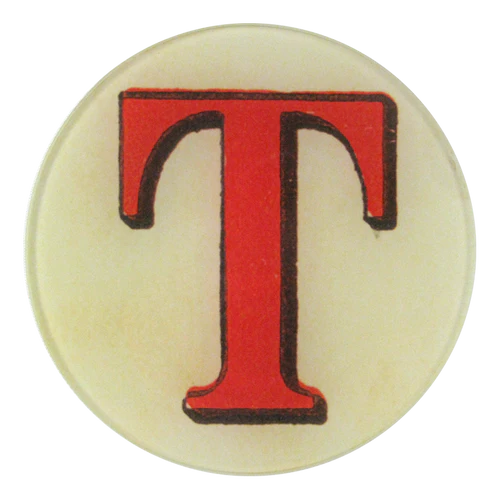 Red Round Letter 'T' 5 3/4" Plate