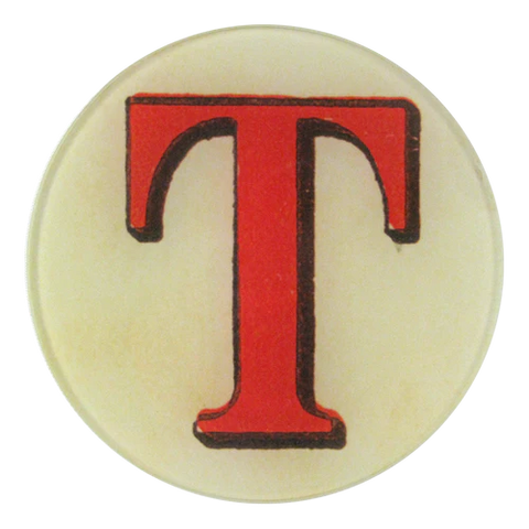 Red Round Letter 'T' 5 3/4" Plate