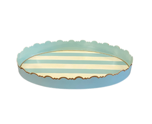 Aqua Stripe Tray, Small