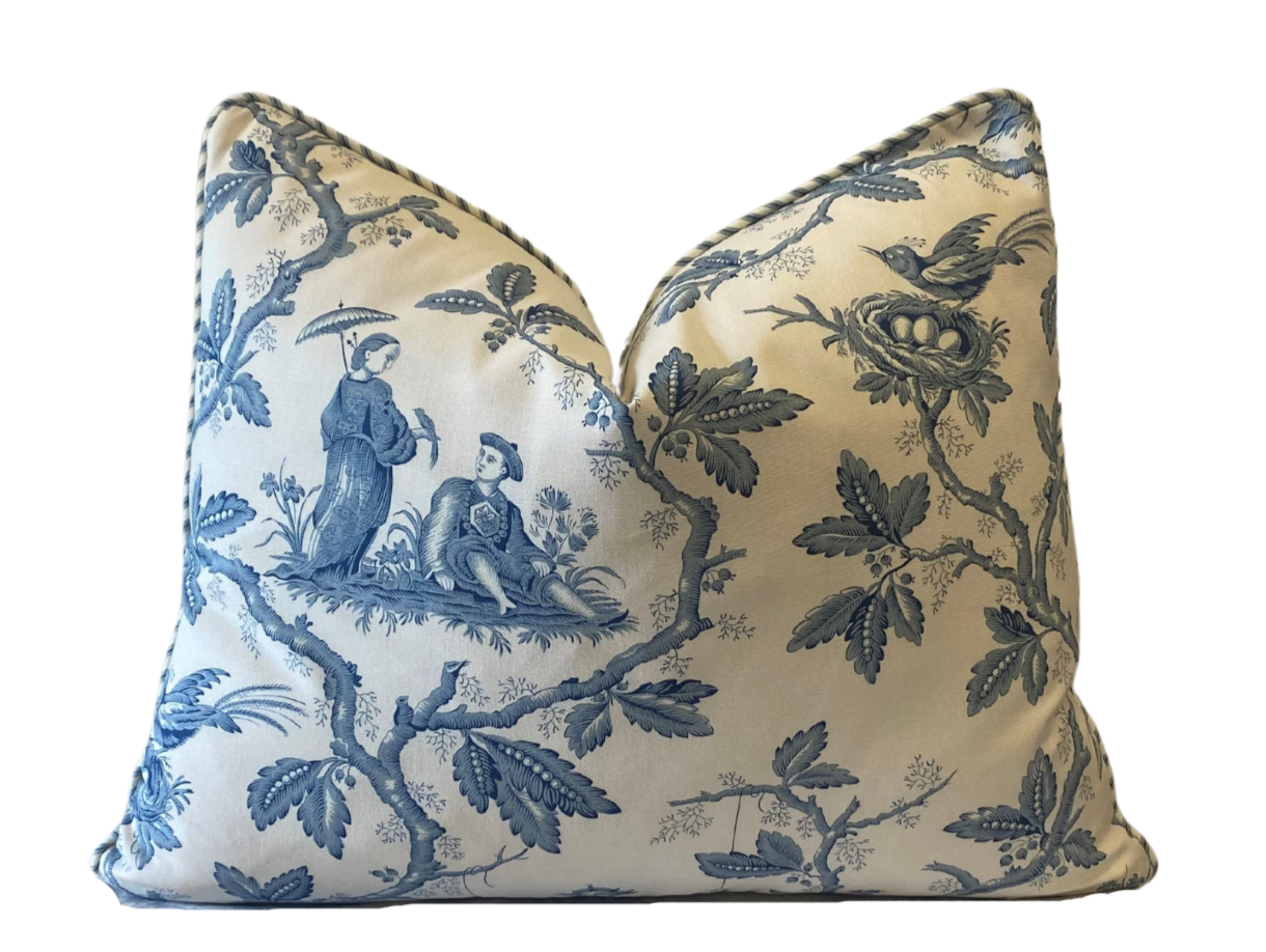 Blue Toile Cushion 50x60cm
