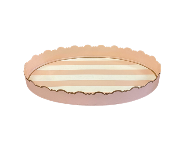 Blush Stripe Tray, Small