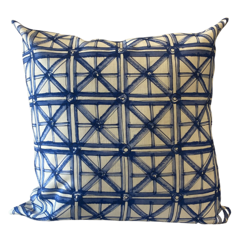 Blue Criss Cross Indoor/Outdoor Cushion 60x60cm