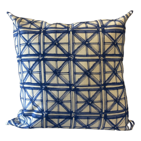 Magnolia Blue Criss Cross Indoor/Outdoor Cushion 60x60cm