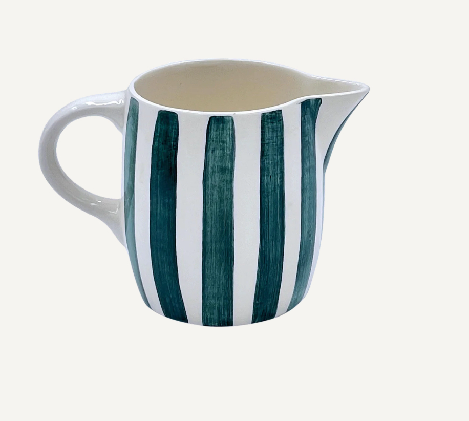 Green Stripes Milk Jug