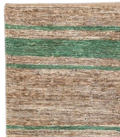 Striped Jute Doormat - Green 60cm x 100cm