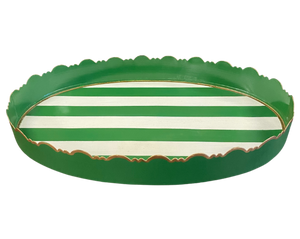 Green Stripe Tray, Large