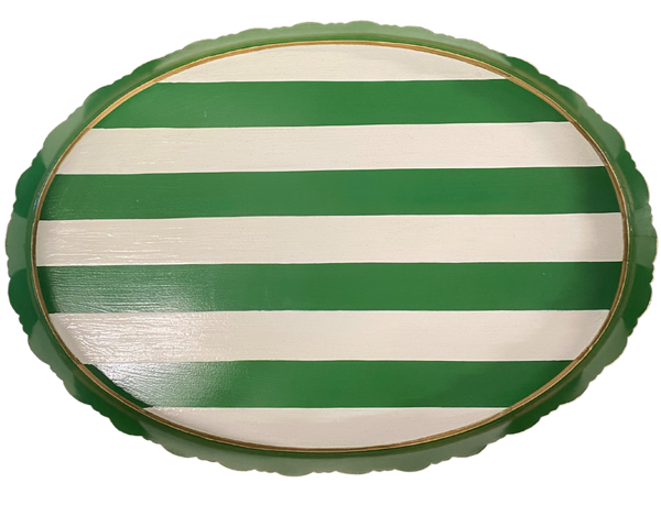 Green Stripe Tray, Large