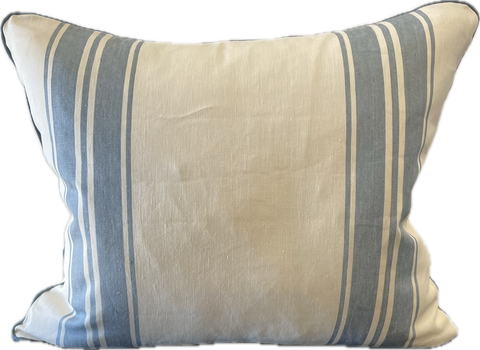 Magnolia China Blue Racing Stripe Cushion 60cm x 50cm