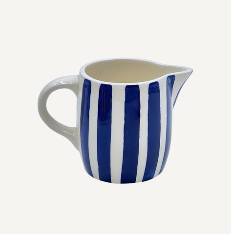 Navy Blue Stripes Milk Jug