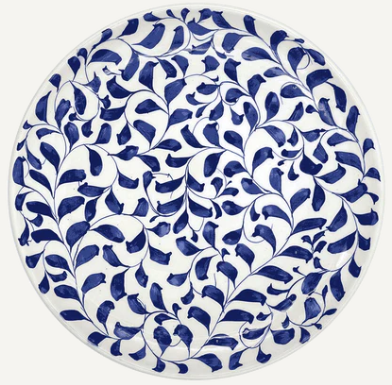 Navy Blue Scroll Charger Plate