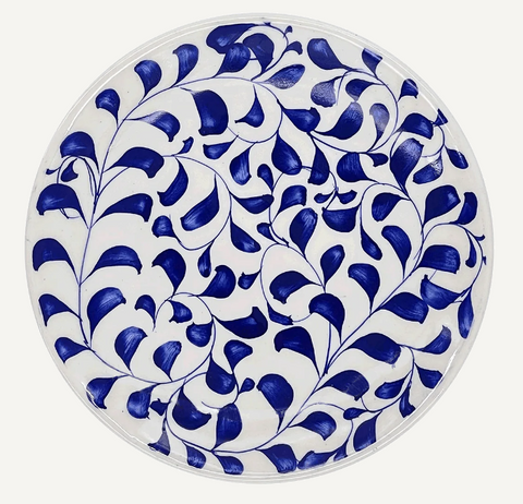 Navy Blue Scroll Side Plate