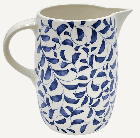 Navy Blue Scroll Water Jug