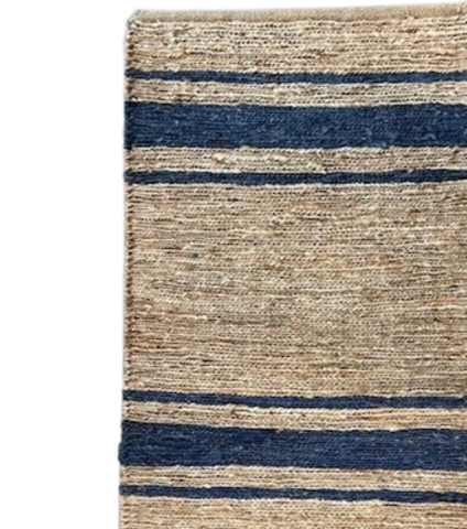 Striped Jute Doormat - Navy 60cm x 100cm