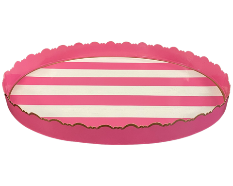 Pink Stripe Tray, Large