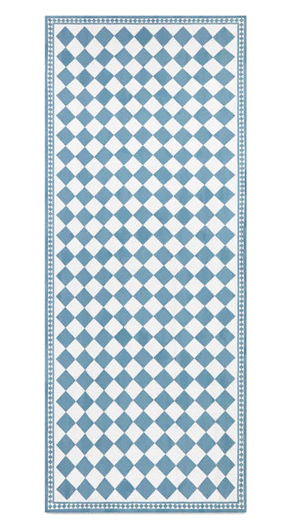 Blue Check Linen Tablecloth