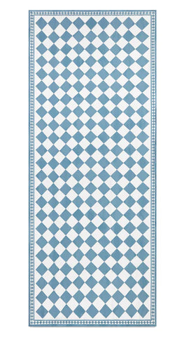 Blue Check Linen Tablecloth