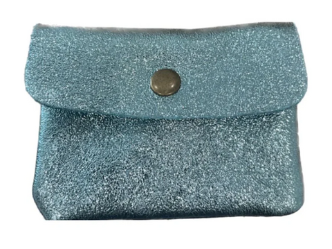 Coin Purse Metallic Aqua