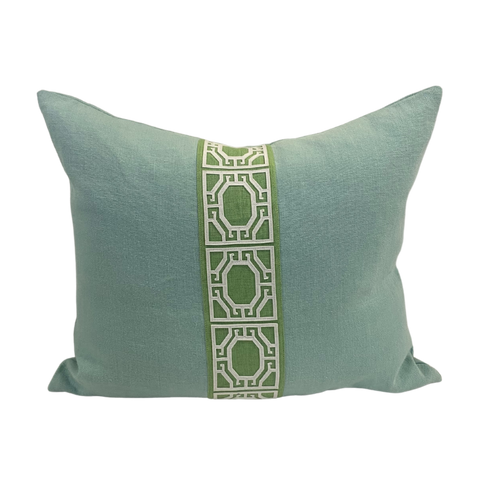 Seafoam with Green Applique Cushion 50cm x 60cm