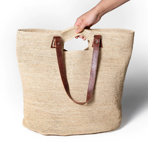 Raffia Tote with Handles