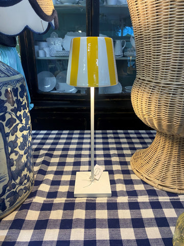 Yellow Stripe Ceramic Lamp Cover (for portable lamp)