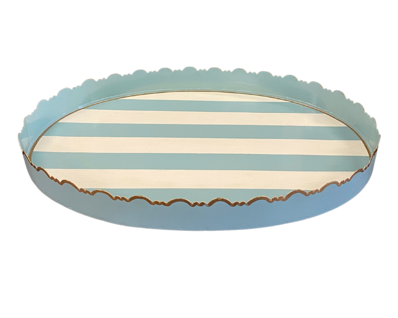 Aqua Stripe Tray, Large