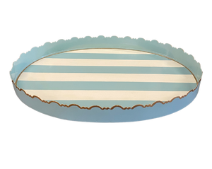 Aqua Stripe Tray, Large