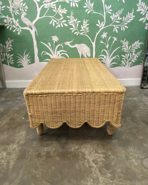 'Sophie' Rattan Scallop Coffee Table