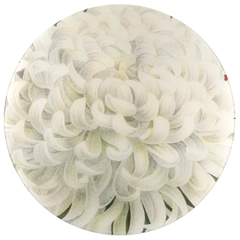 White Chrysanthemum 16" Round Plate