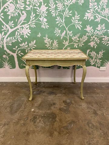 19th C Toile Covered Game Table