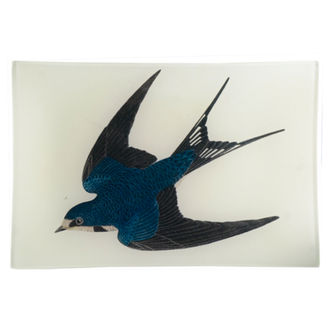 Blue Swallow 6 x 9" Rectangle Decorative Tray
