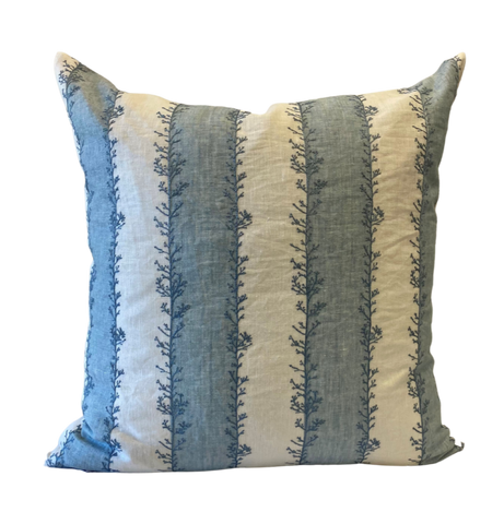 Blue Frond Stripe Cushion 65x65cm