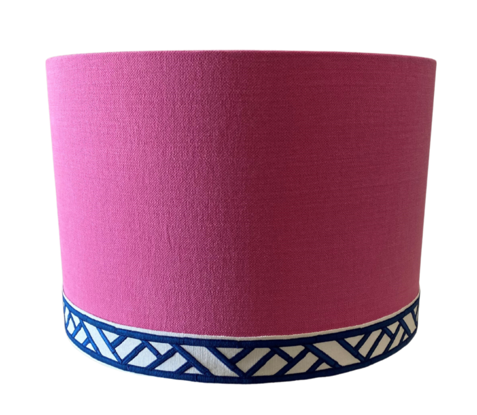 Hot Pink/Bamboo Trellis Lamp Shade