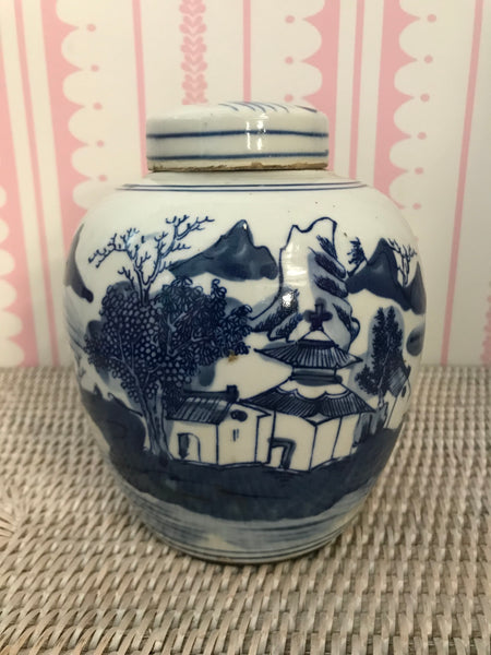 16cmH Blue & White Ginger Jar Style B