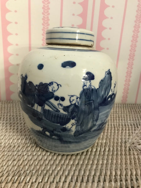 16cmH Blue & White Ginger Jar Style C