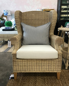 'Rose' Rattan Wing Chair