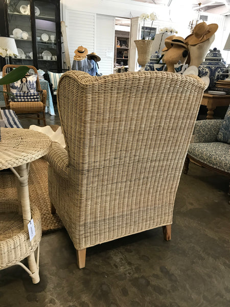 'Rose' Rattan Wing Chair