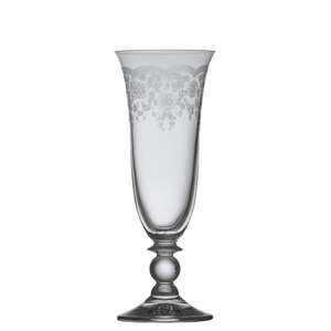 Floral Engraved Champagne Glass