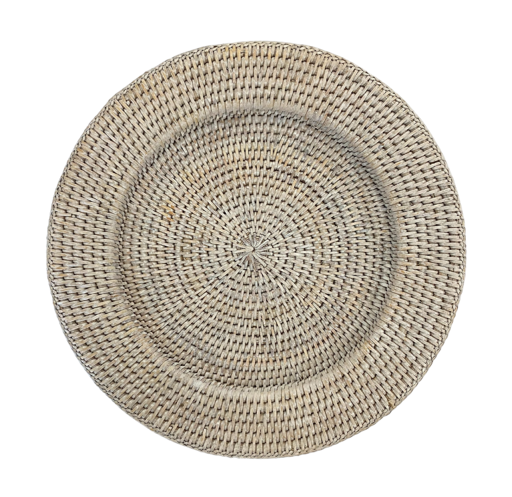 Rattan Underplate - White Wash – Magnolia Interiors Australia