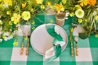 Grande Gingham Emerald Tablecloth
